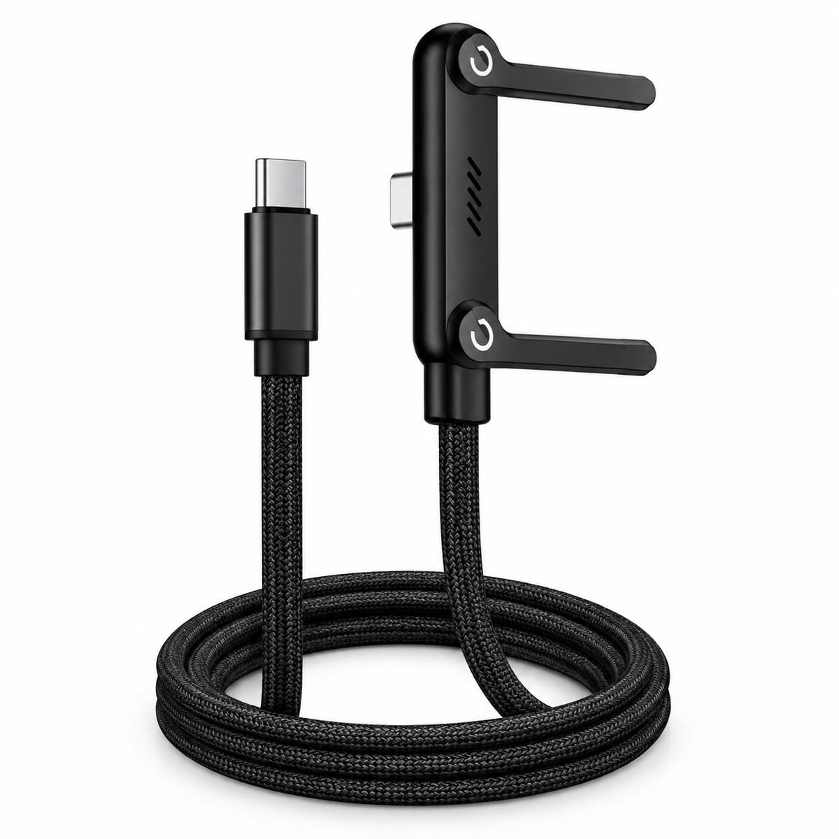 2-in-1 Invisible Stand Charging Cable, Multi Charger Cord with Type C Multi-Angle Adjustable Stand, 240W Fast Charging Cable 5 FT