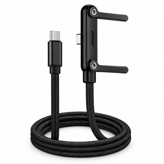 2-in-1 Invisible Stand Charging Cable, Multi Charger Cord with Type C Multi-Angle Adjustable Stand, 240W Fast Charging Cable 5 FT